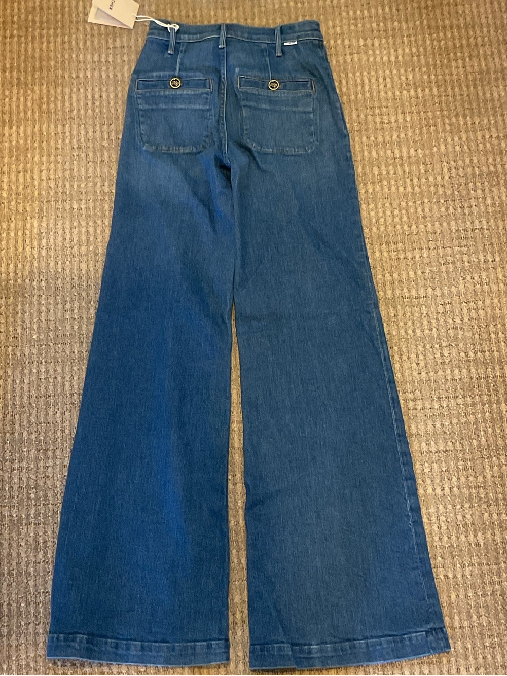 MOTHER jeans womens stashed hustler roller sneak nwt 23 denim 70s zip fly pocket - Picture 5 of 14